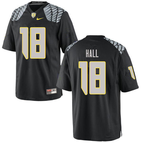 Men #18 Jalen Hall Oregn Ducks College Football Jerseys Sale-Black